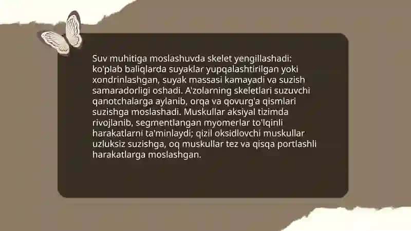 Hayvonlarning suv muhitiga ekologik moslanishlari 4
