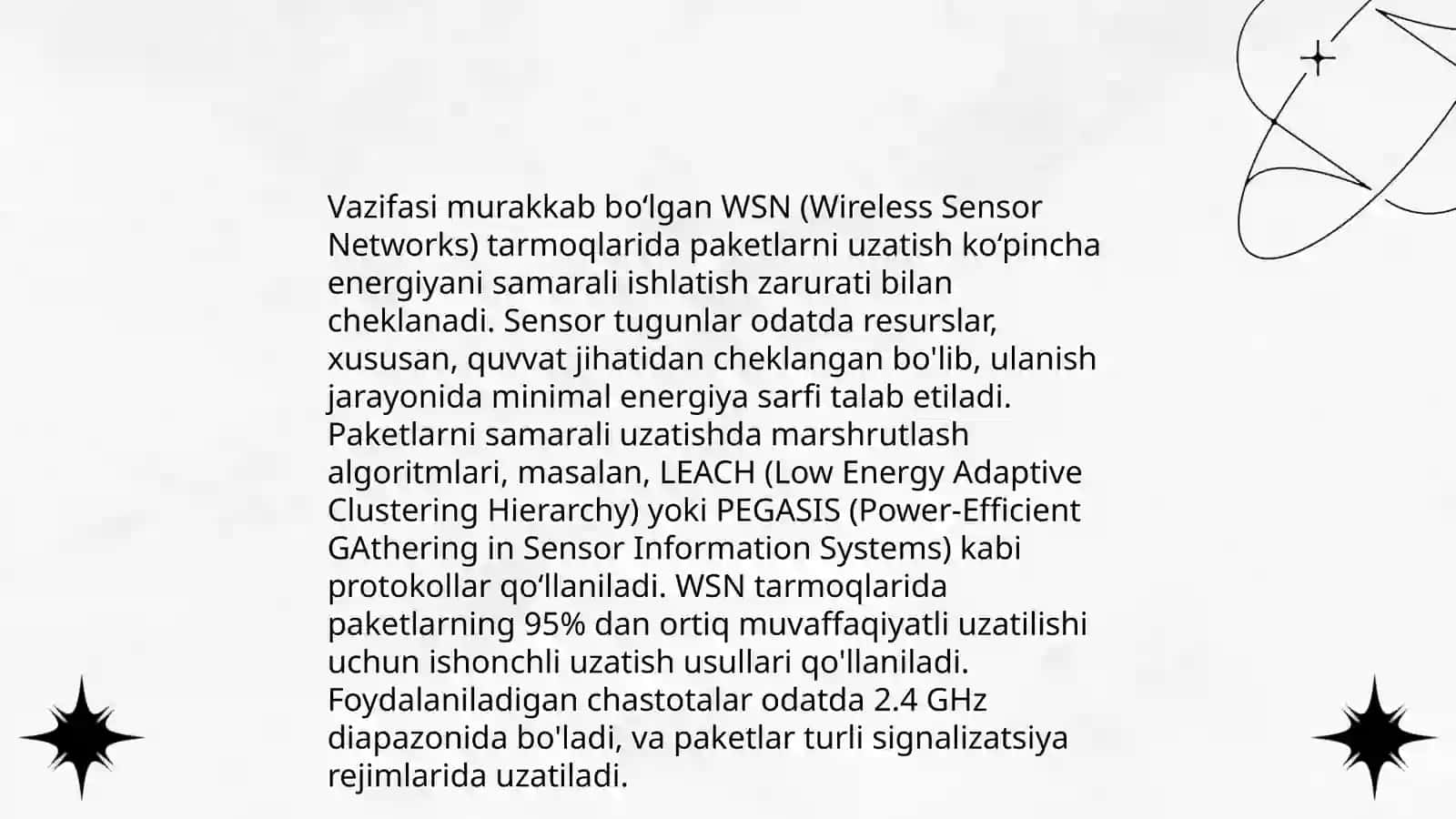 WSN tarmoqlarida kanallar va paketlar kommunikatsiya va virtual kommunikatsiya 4