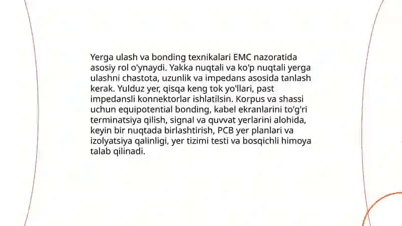 Elektromagnit moslashuv (EMC) va qurilmalarda elektromagnit shovqinni kamaytirish usullari 4