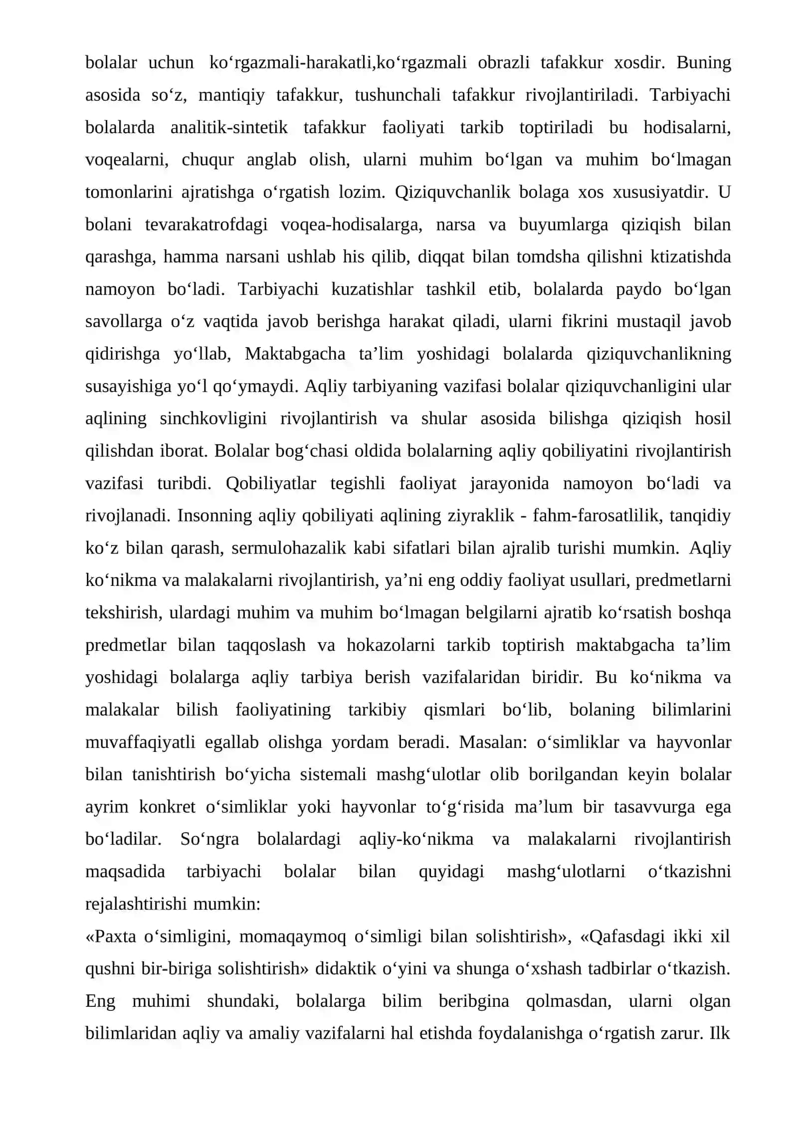MAKTABGACHA TA’LIM TASHKILOTLARIDA AQLIY TARBIYANI TASHKIL ETISH 4