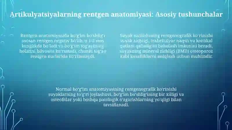Bo'g'imlarning biomekanikasi va rentgen anatomiyasi 4