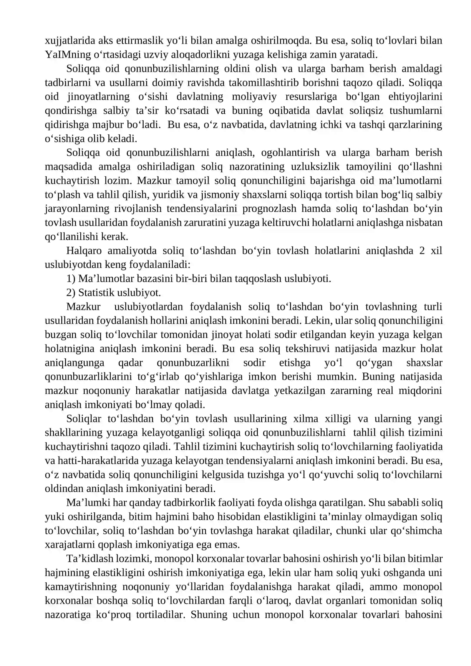 Soliqqa oid qonunbuzilishning oldini olish tadbirlarining samaradorligini oshirish 4