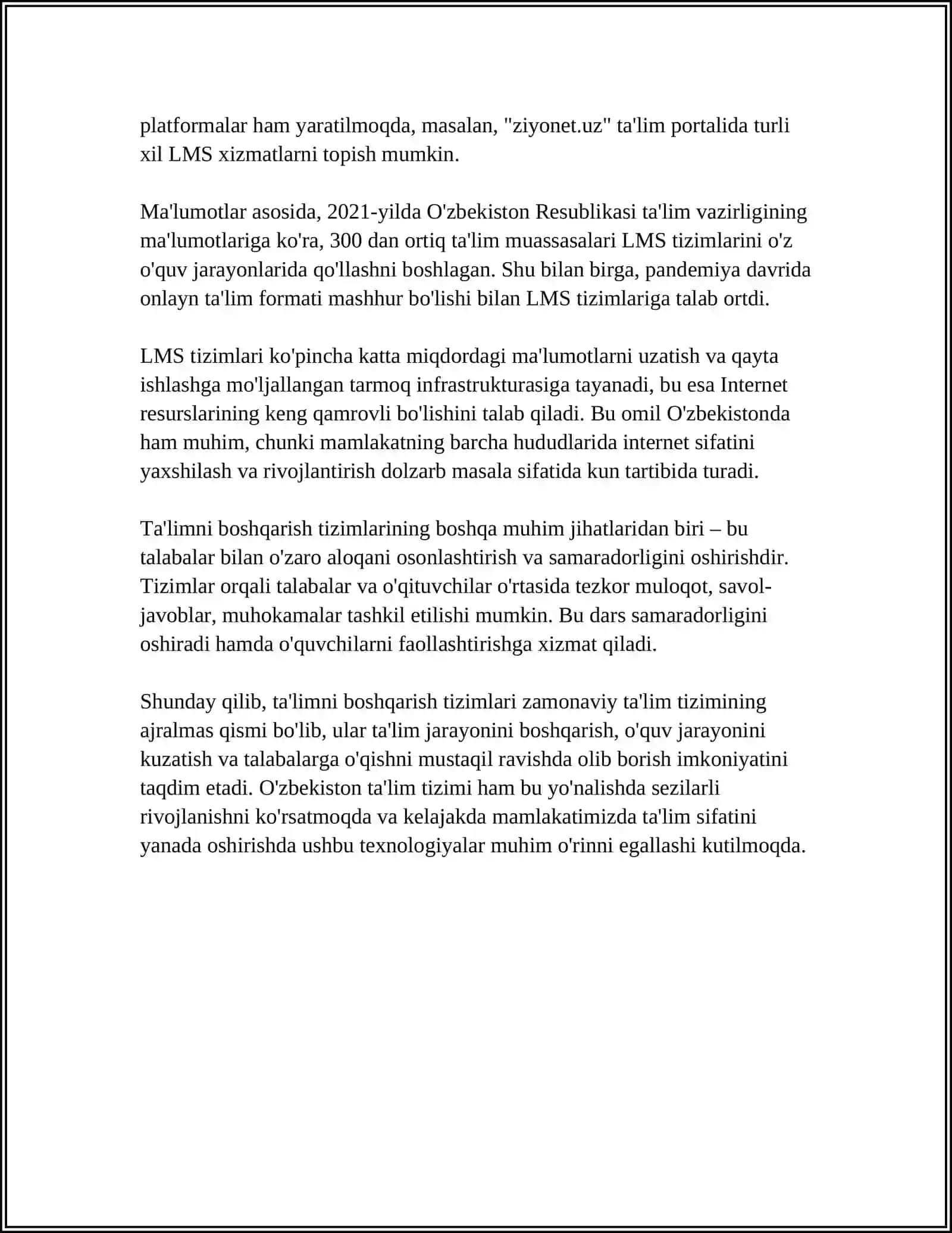 TA'LIMNI BOSHQARISH TIZIMLARI. ULARNING TURLARI VA VAZIFALARI 4