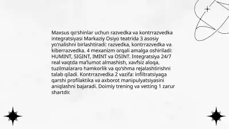 Markaziy Osiyo harbiy harakatlar teatrida maxsus qoshinlar harakatini olib borilishini tashkillashtirish va otkazishga zamonaviy qarashlar 4