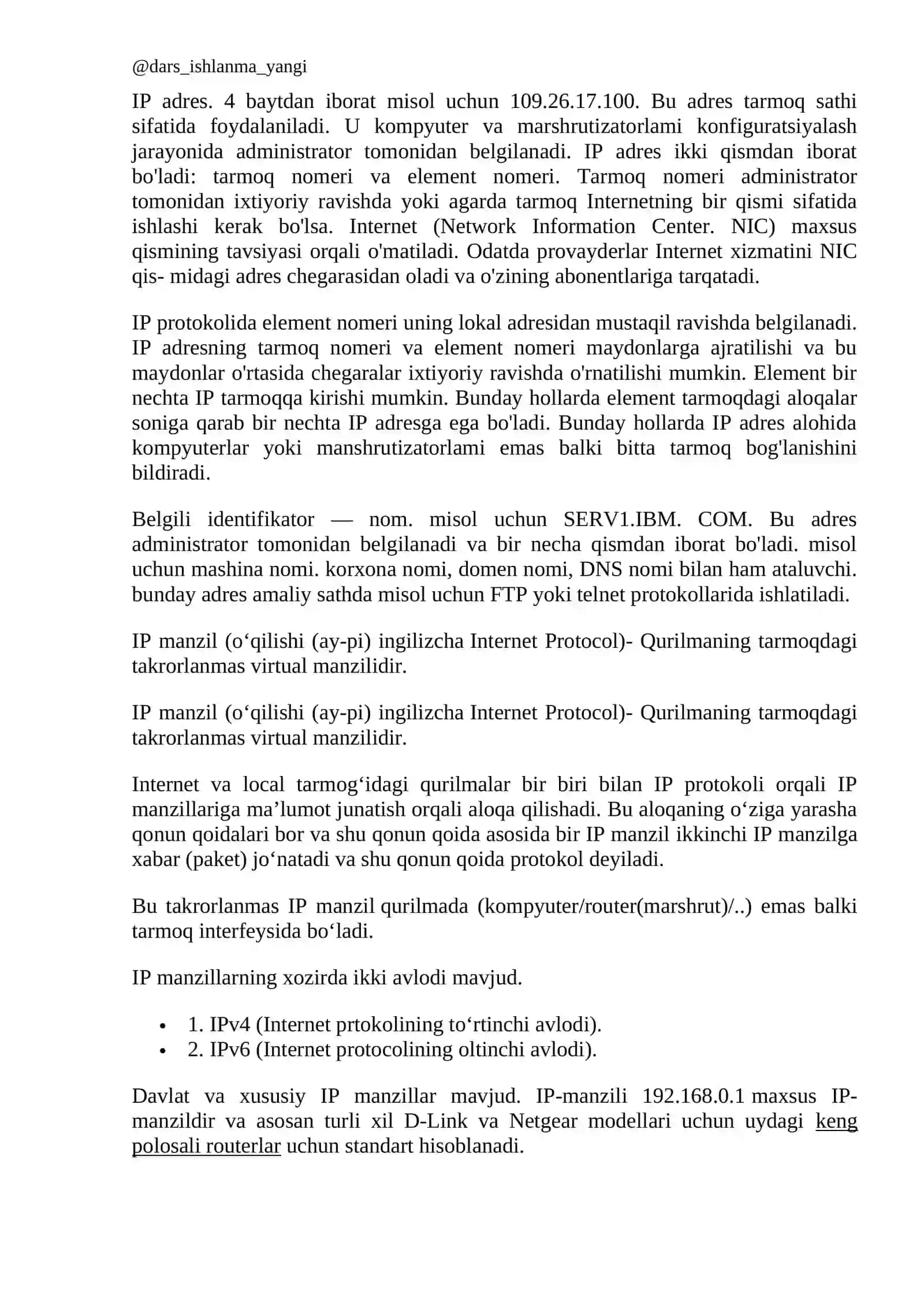 Ip- tаrmоqlаrаrо o’zаrо аlоqа prоtоkоli 4