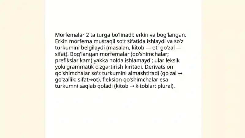 Morfema va So'z Turkumi 4