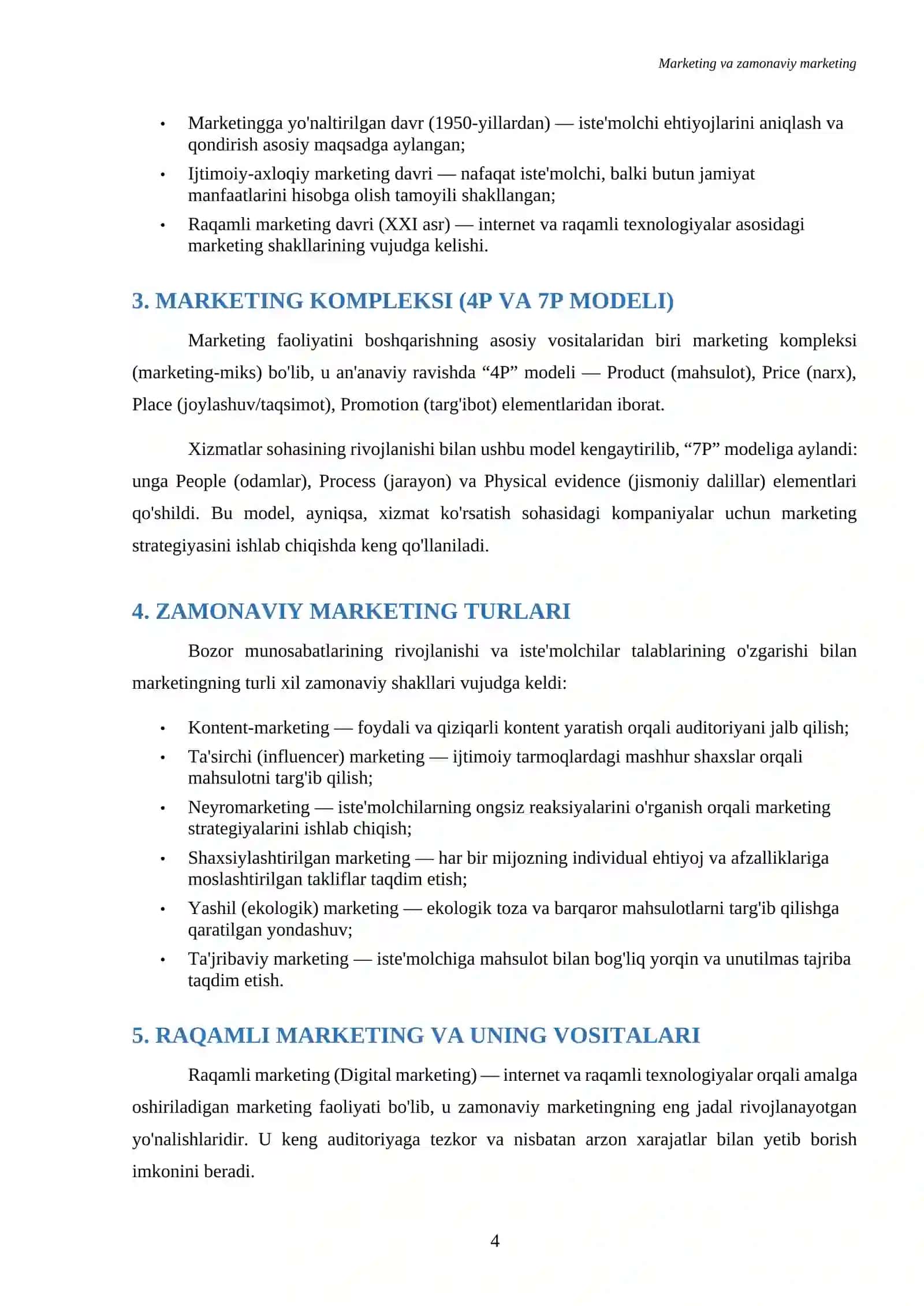 Referat Marketing va zamonaviy marketing 4