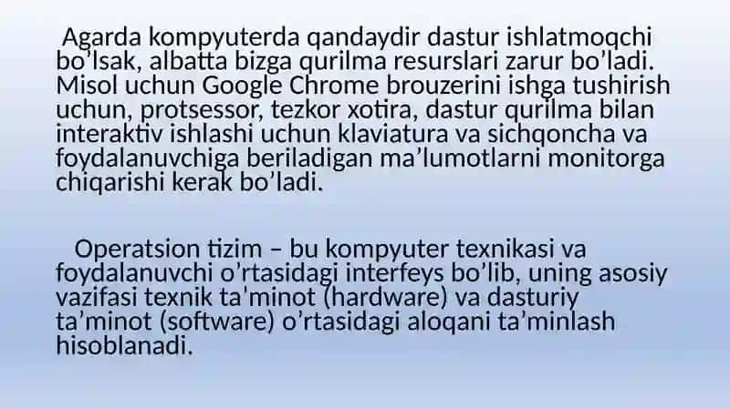 Operatsion tizim tarifi 4