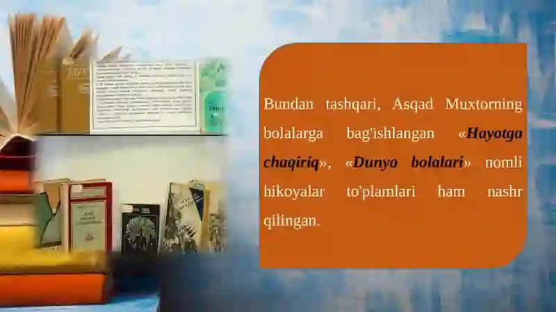 8-sinf adabiyot darsligi asosida ASQAD MUXTOR 4