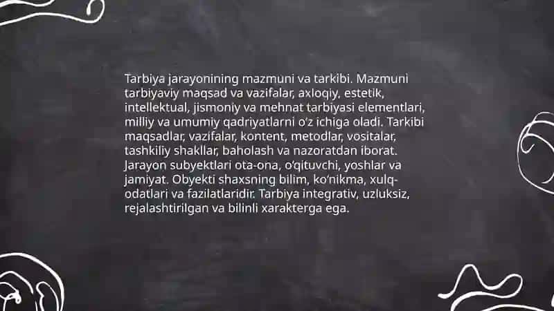 Tarbiya jarayonining mohiyati va mazmuni 4
