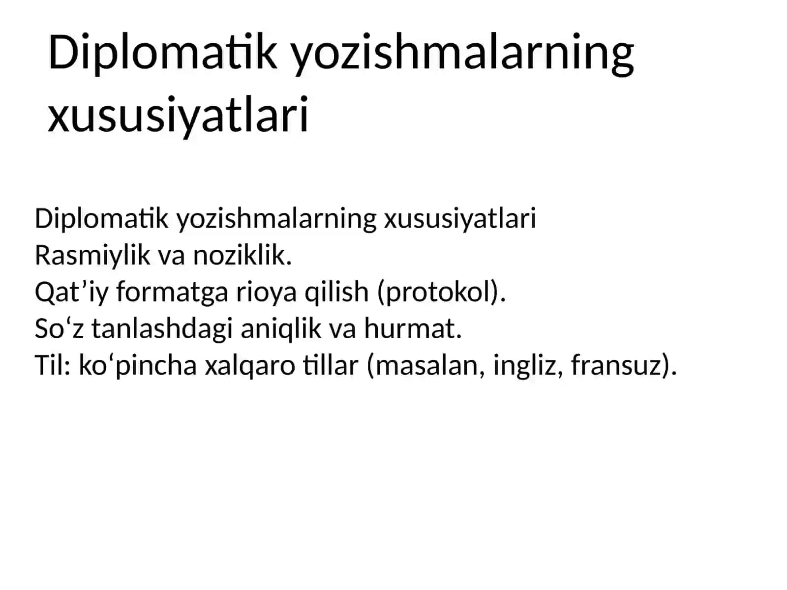 Diplomatik va tijorat yozishmalari 4