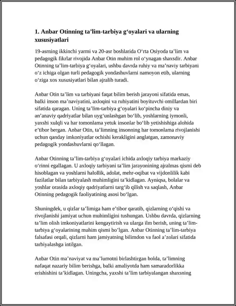 Anbar Otin taʼlim-tarbiya gʻoyalari va ularning xususiyatlari 4