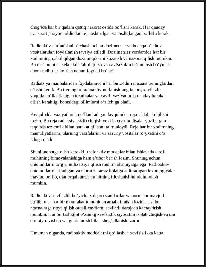 RADIOAKTIV VA KIMYOVIY HAVFSIZLIK 4