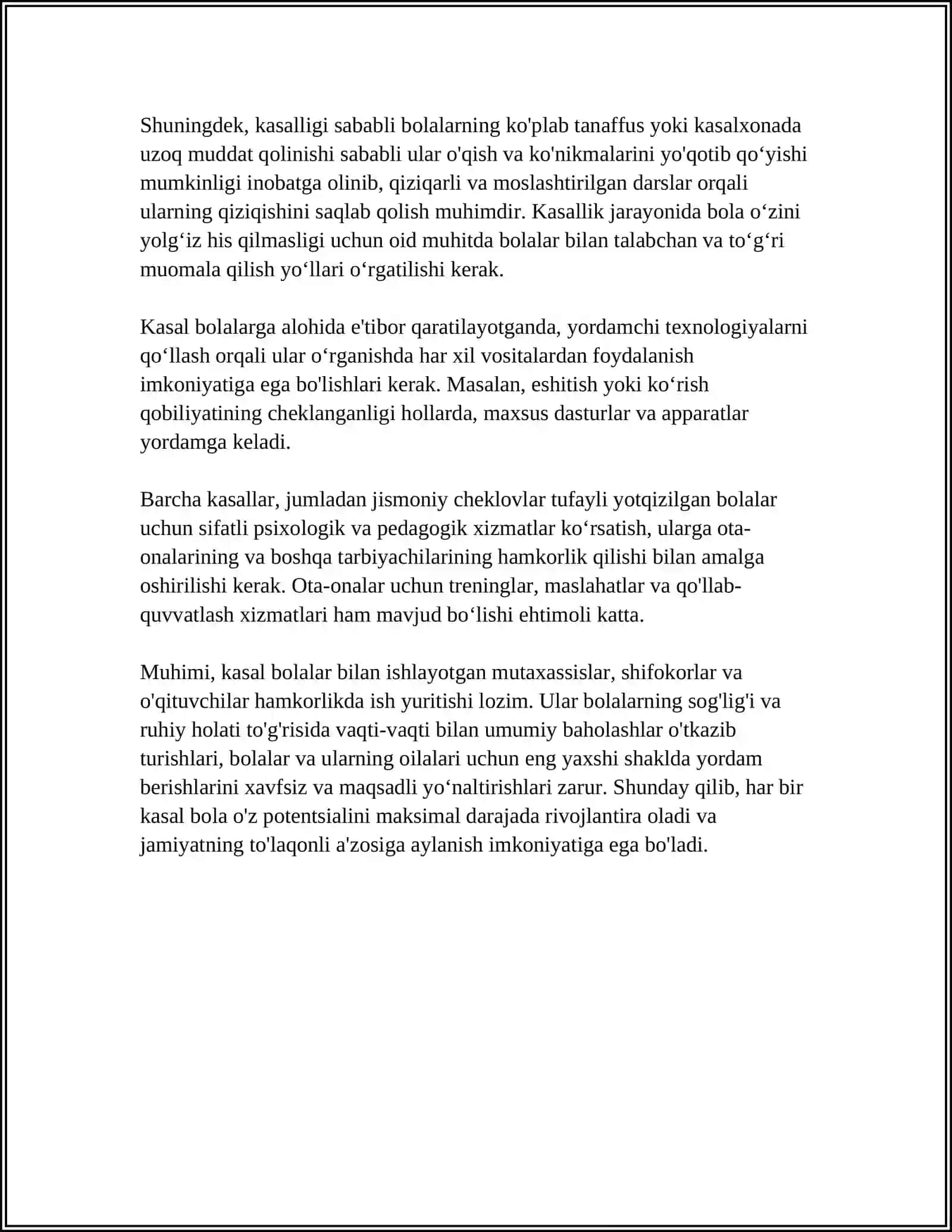 KASAL BOLALARGA PSIXOLOGIK-PEDAGOGIK YONDASHUVNING AHAMIYATI 4