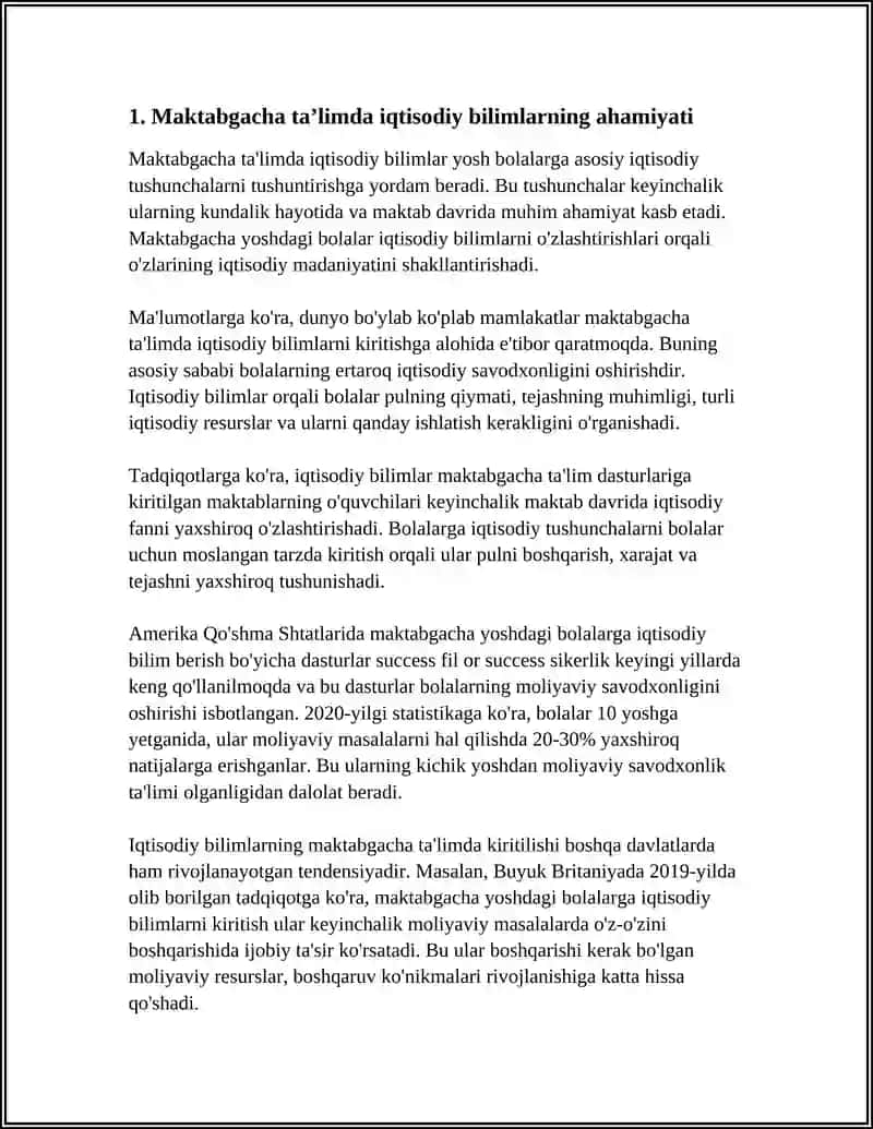 MAKTABGACHA TA’LIM TASHKILOTLARIDA IQTISODIY TARBIYA 4