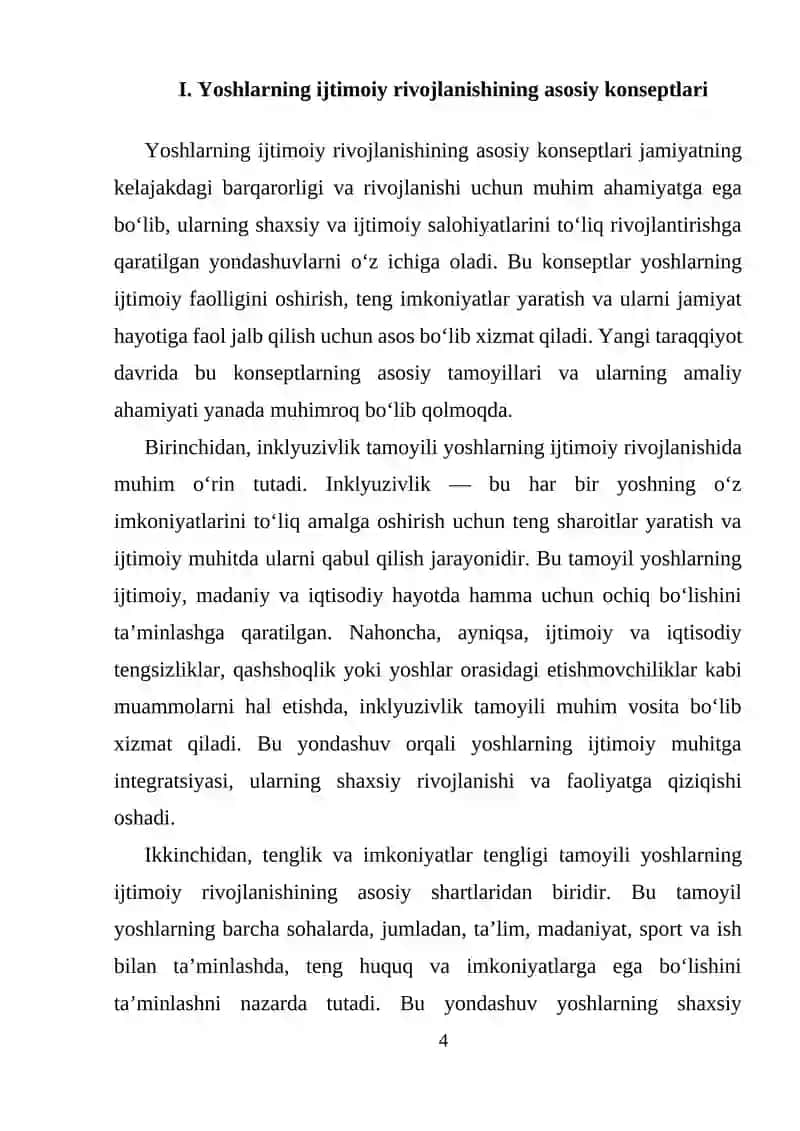 Yangi taraqqiyot davrida yoshlarni ijtimoiy rivojlantirish mavzusi 4