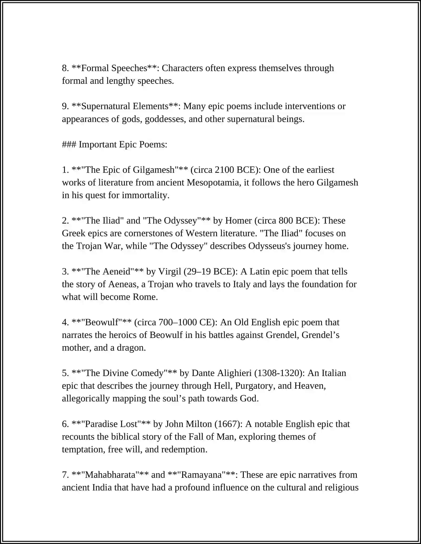 Epic Poetry: Characteristics and Analysis 4