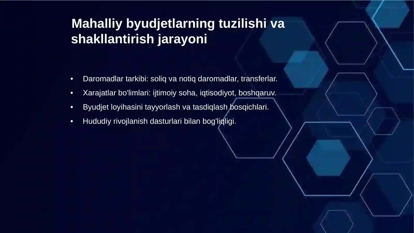 Mahalliy byudjetlarni shakllantirish va ijro etishda moliyaviy nazoratni takomillashtirish 4
