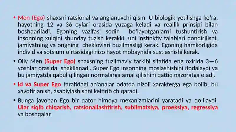 Psixikrivojlanishning Psixoanalitik Yo‘nalishi 4