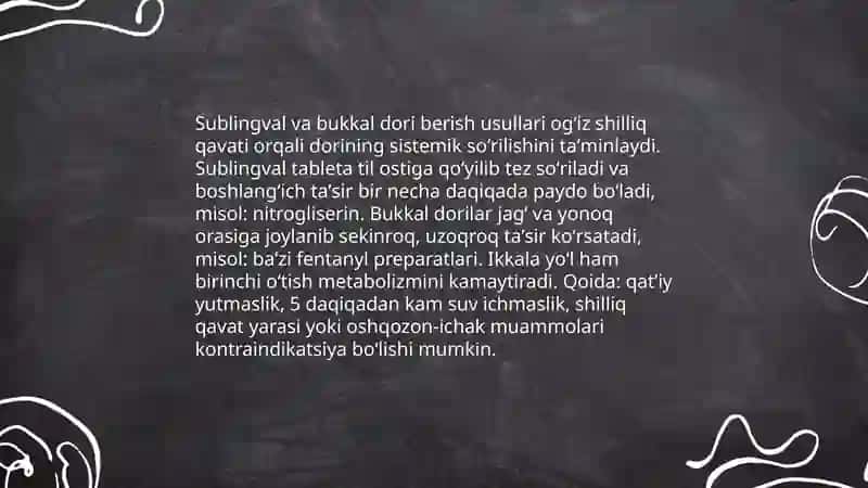 Dori vositalarini qoʻllash usullari 4