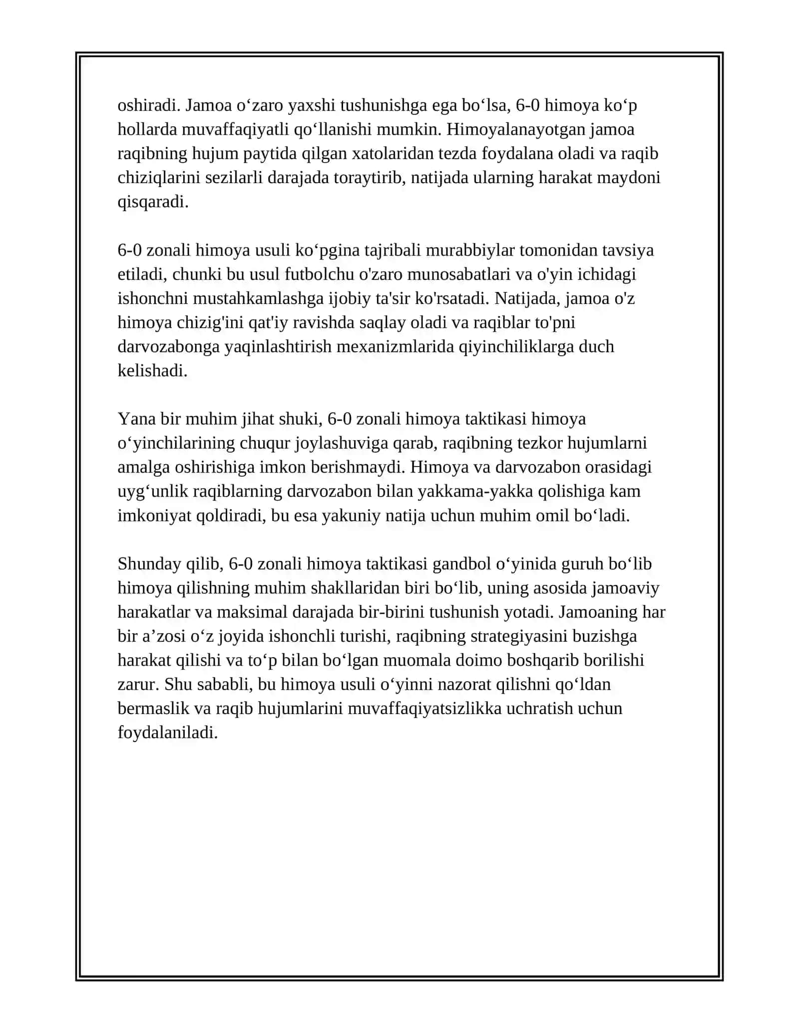 GANDBOL O'YINIDA GURUH BO'LIB HIMOYA QILISH TAKTIKASI 4