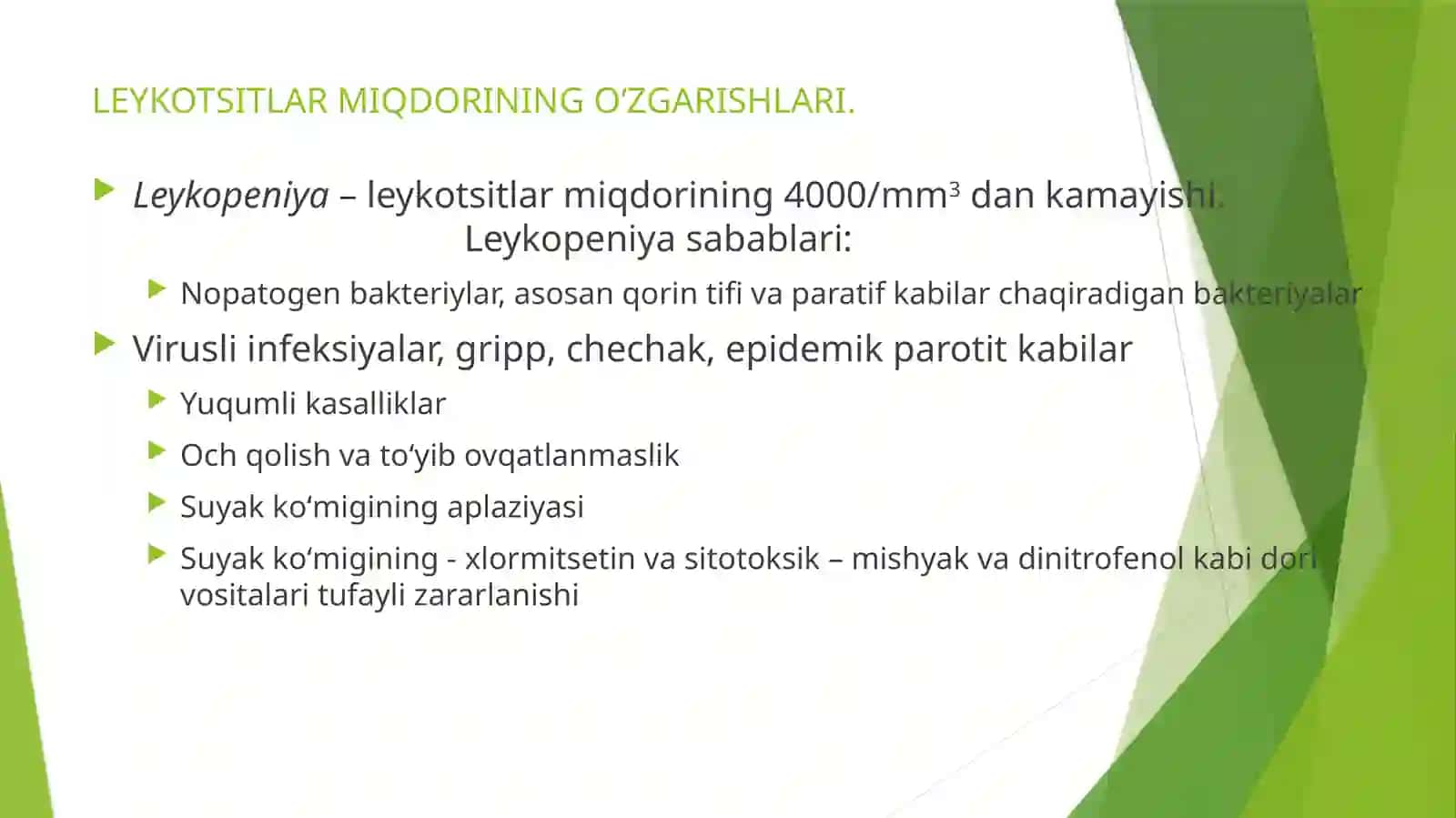 Leykotsitlar va Trombotsitlar Fiziologiyasi 4