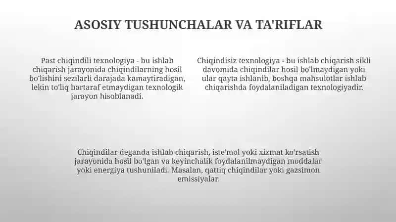Past chiqindili va chiqindisiz texnologiyalar 4