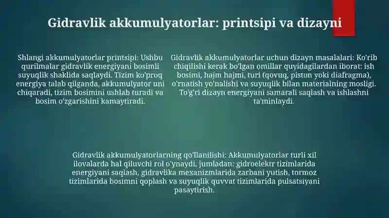 Issiqlik va Gidravlik Akkumulyatorlar Hisobi 4