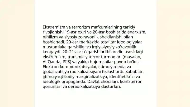 Aqidaparastlik, ekstremizm va terrorizm mafkuralari 4