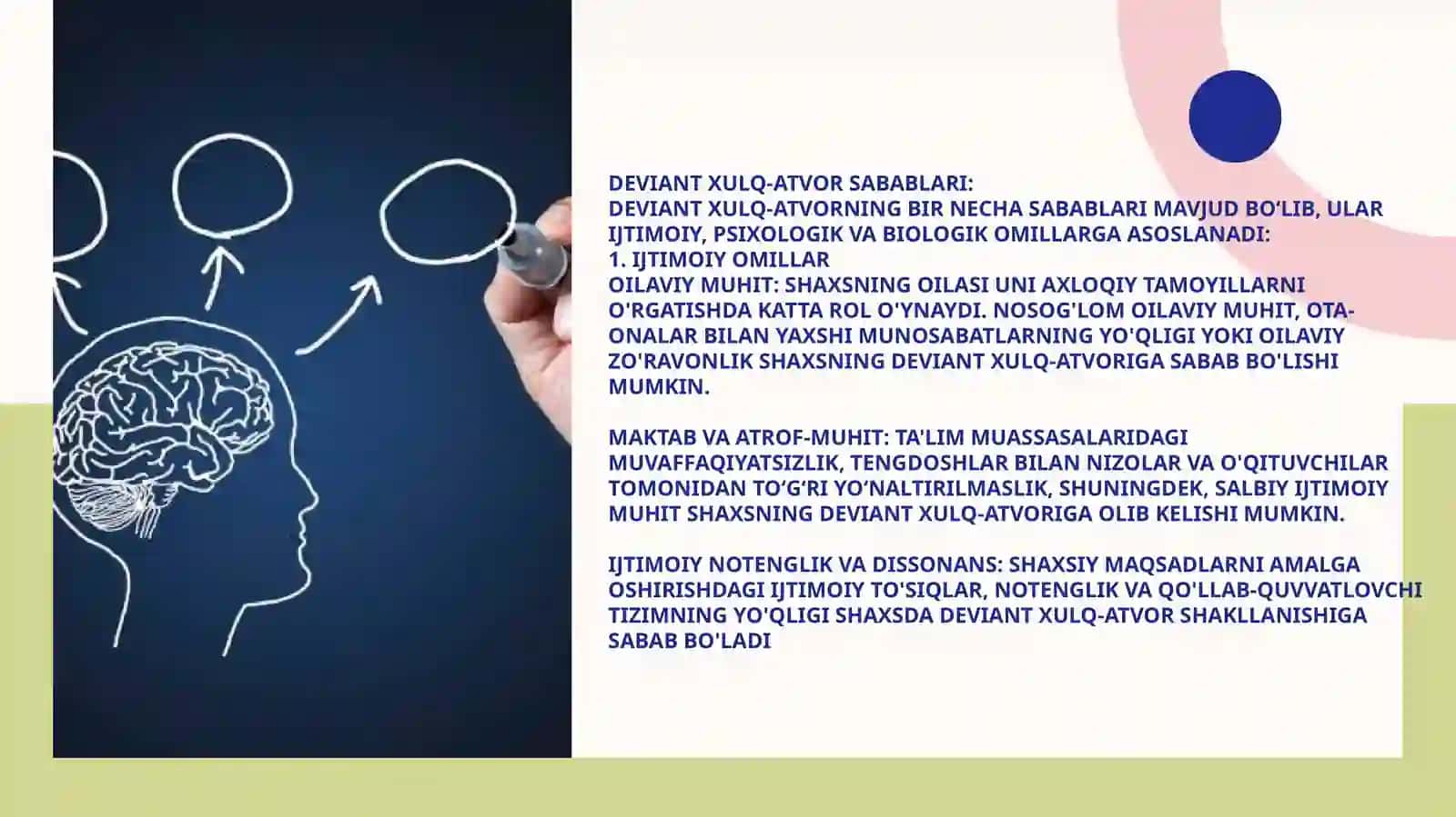 Deviant xulq-atvor sabablar va turlicha qarashlar 4