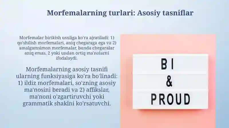 Morfema va uning xususiyatlari, turlari 4