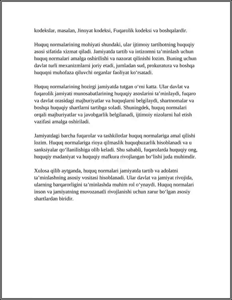 HUQUQ NORMALARI TUSHUNCHASI BELGILARI 4