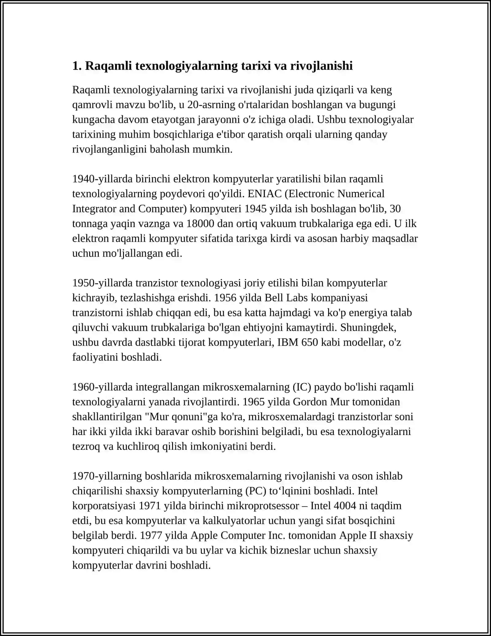 Raqamli Texnologiyalar Tarixi va Rivojlanishi 4