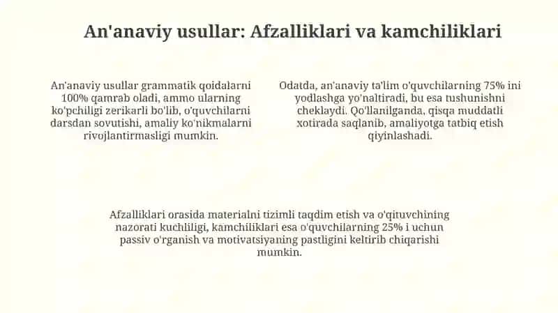 Nutq qismlarini o'rgatishda metod va usullar 4