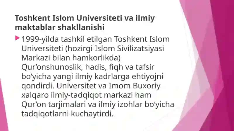 Mustaqillik yillarida Qur'onning o'zbek tiliga tarjimaihil va tafsirlari 4