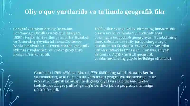 Ritterning mintaqaviy geografiyasi: taqqoslash usuli 4