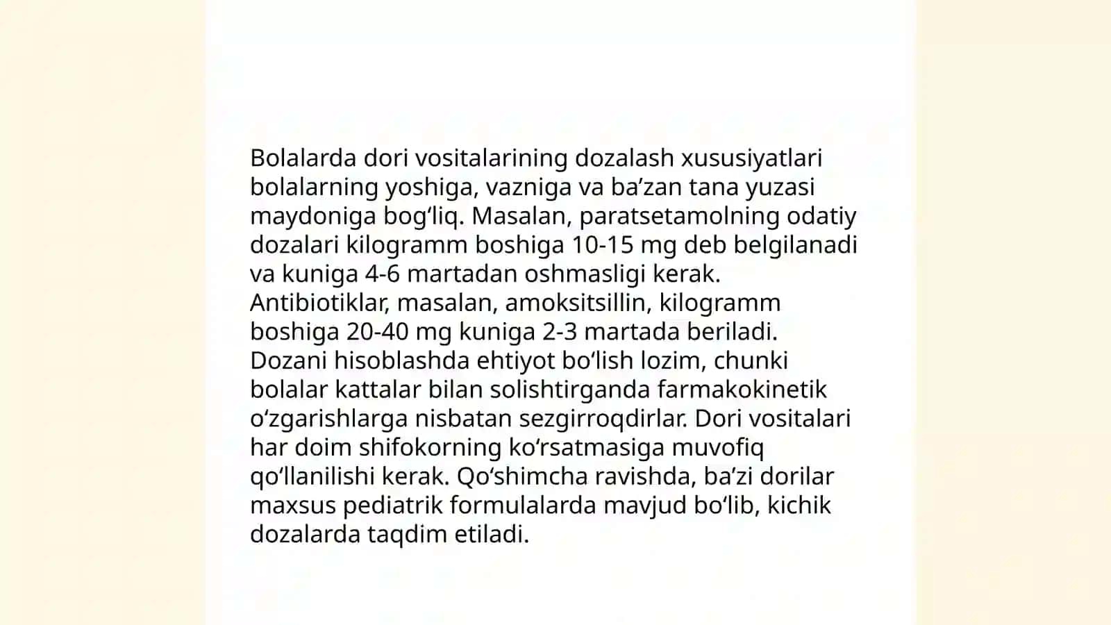 Dori vositalarining klinik farmakologiyasining yoshga bogʻliqligi 4