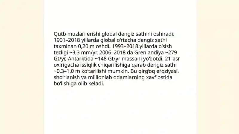 Ekologik muammolar. Iqlim o'zgarishining tabiatga ta'siri 4