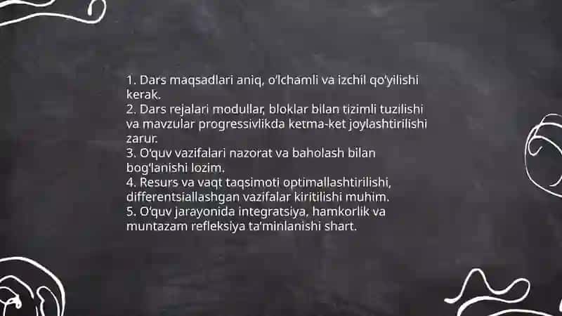 Ta'limning tizimlilik va izchillik prinsplarini amalga oshirish pedagogik qoidalari 4