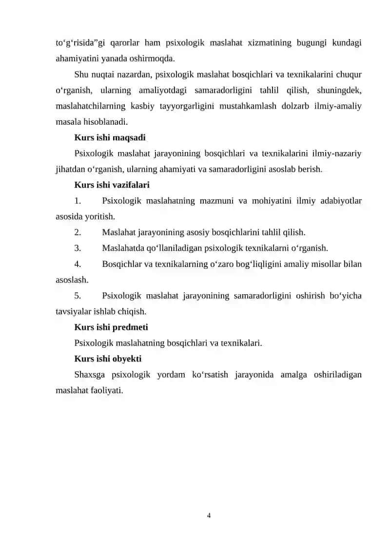 Psixologik maslaxat bosqichlari va texnikalari 4