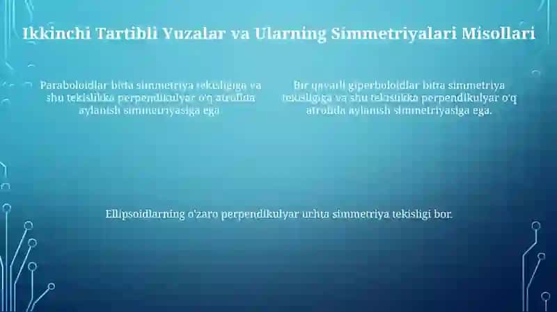 2-tartibli sirtlarning urinma tekisligi 4