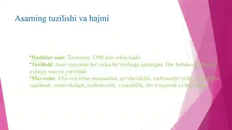 Imom Buxoriyning "Al-Adab al-mufrid" asari bo‘yicha 4