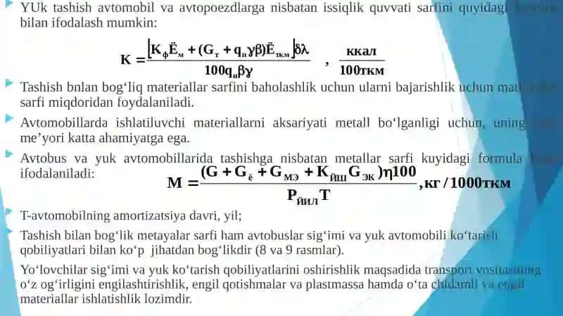 AVTOMOBIL TRANSPORTIDA YUK TASHISHNING O‘ZIGA XOS XUSUSIYATLARI 4