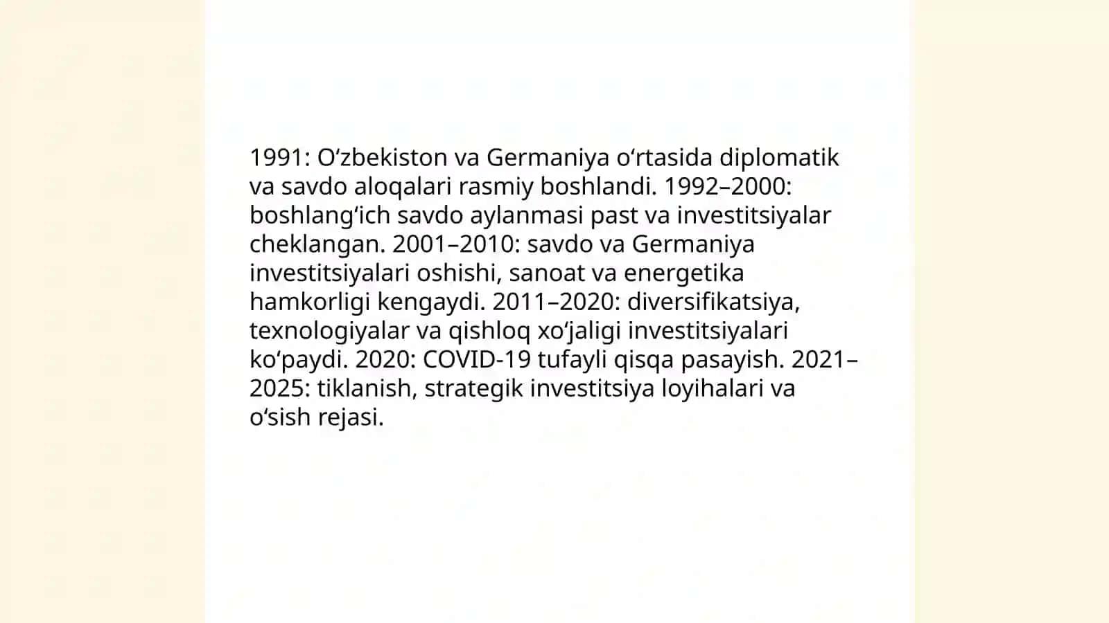 "1991-2025-yillarda Oʻzbekiston va jahon davlatlari taraqqiyoti" 4