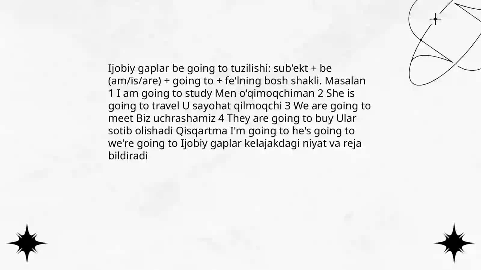 Be going to tuzilmasi 4