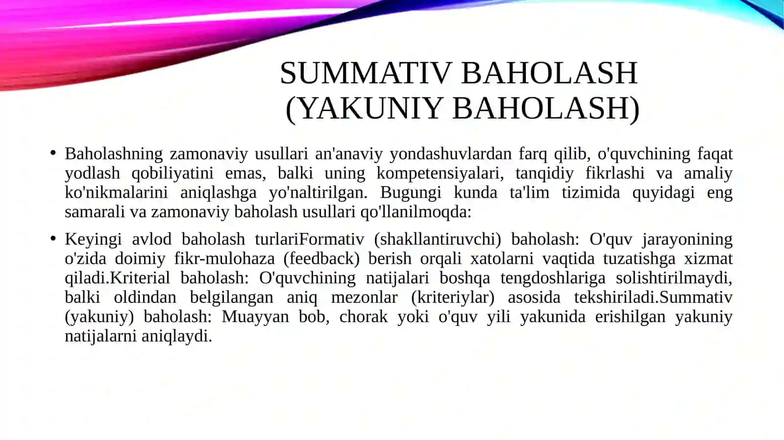Baholashning zamonaviy usullari 4