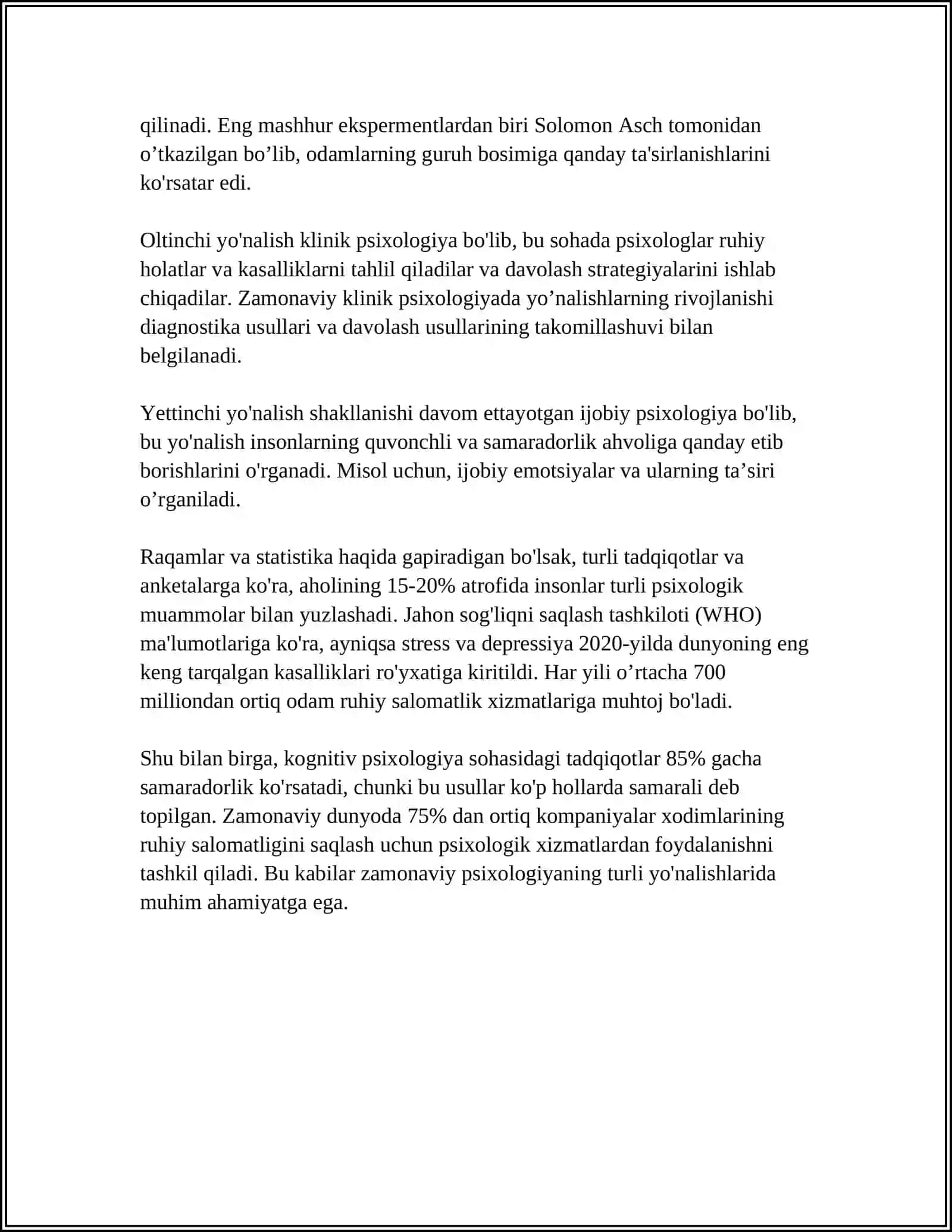 PSIXALOGIYANING HOZIRGI AHVOLI 4