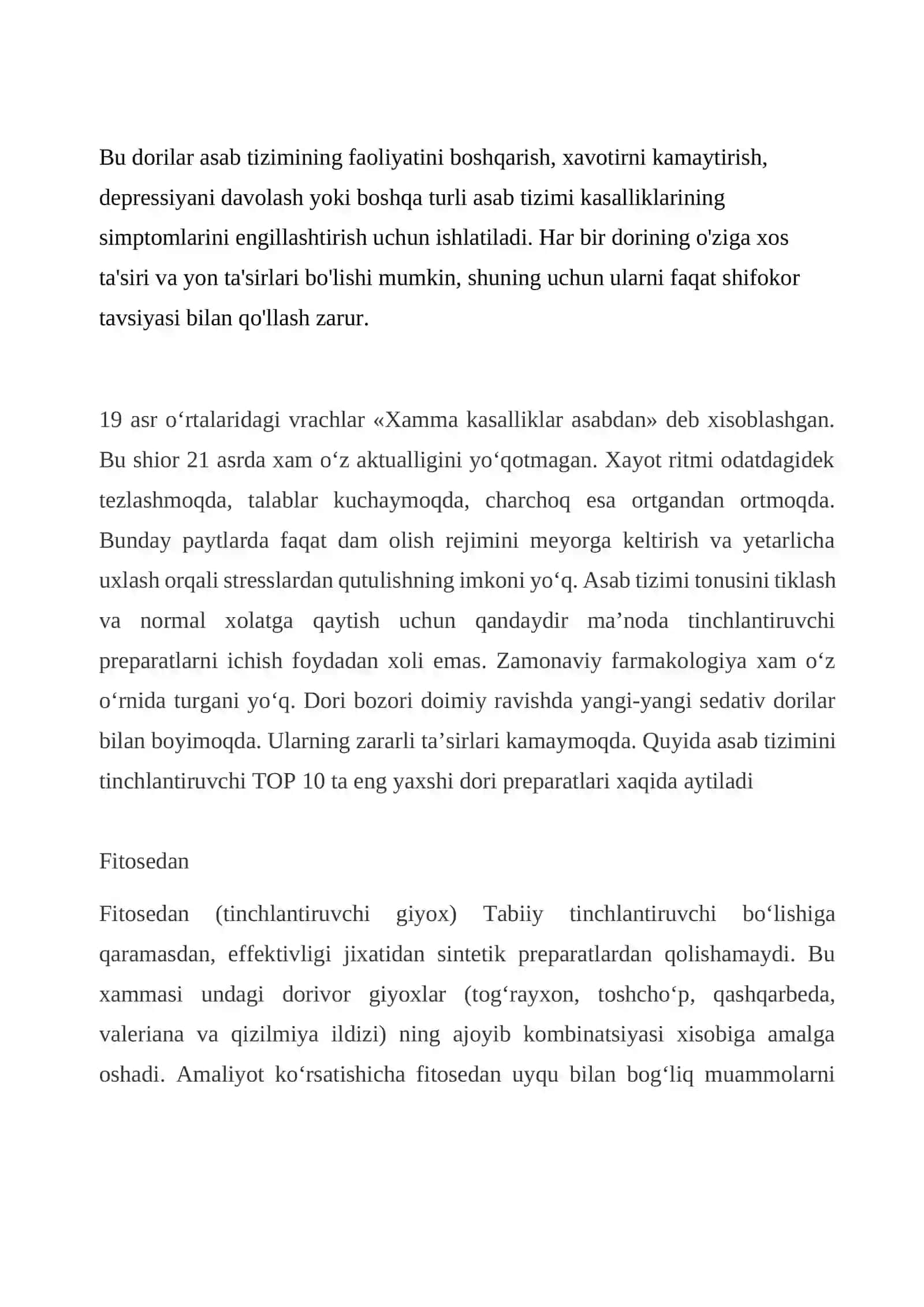 Referentin-Asab tizimiga ta'sir etuvchi dorilar 4