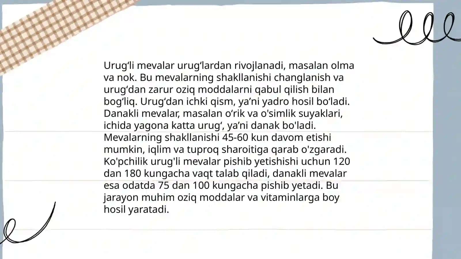 Urug'li va danakli mevalar.Morfologik belgilari va rivojlanishini kuzatish 4