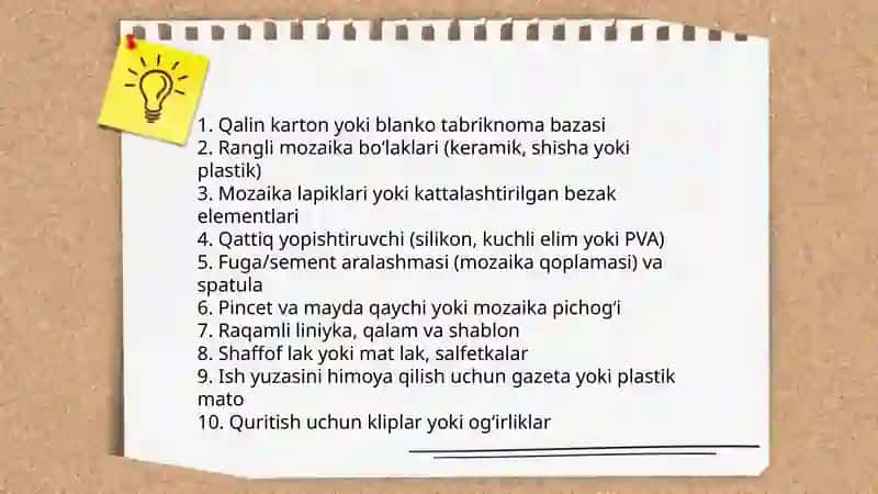 Mazaika usulida tabriknoma yasash 4